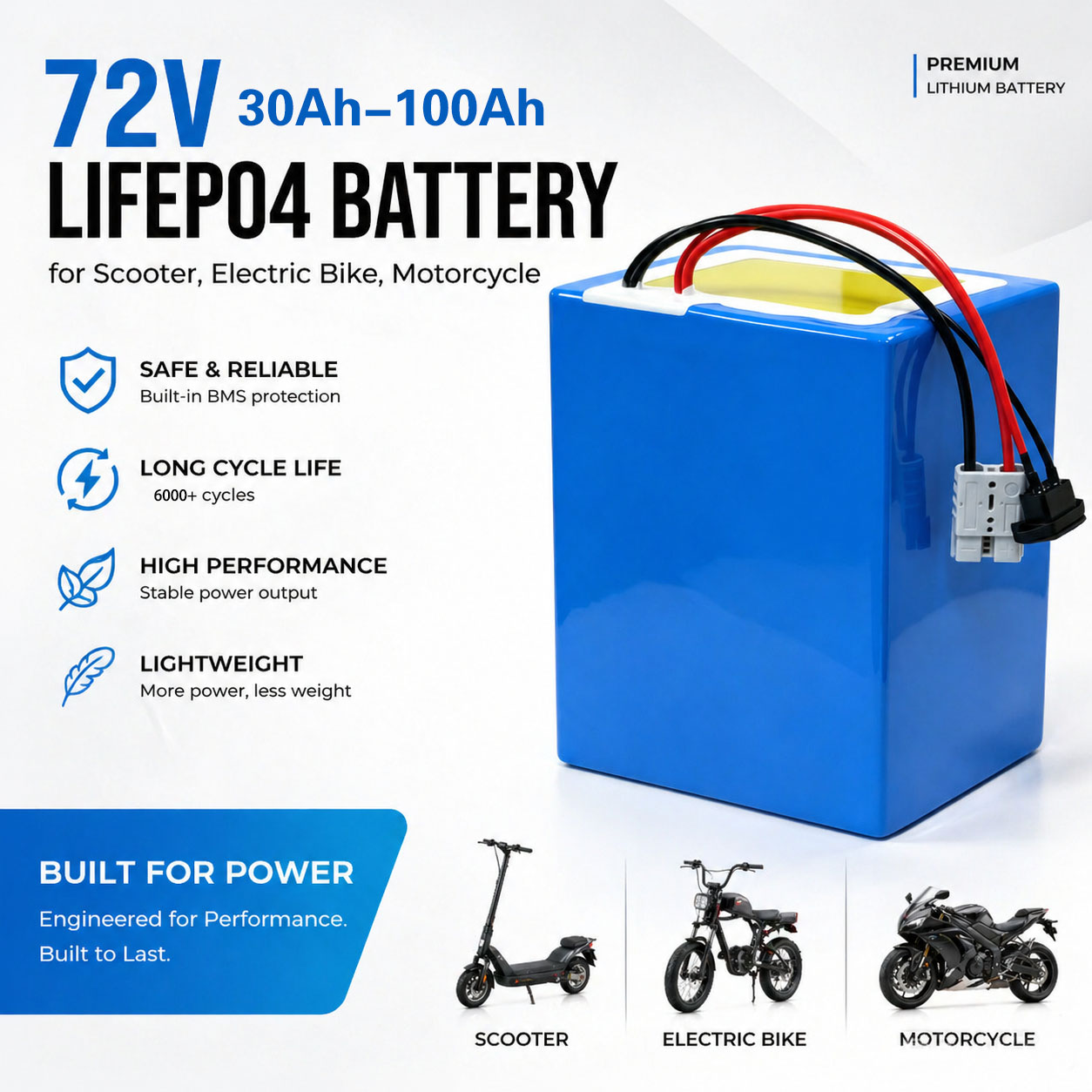72V 40Ah Lifepo4 Battery Pack - リチウム LiFePO4 72V 50Ah 60Ah 40Ah