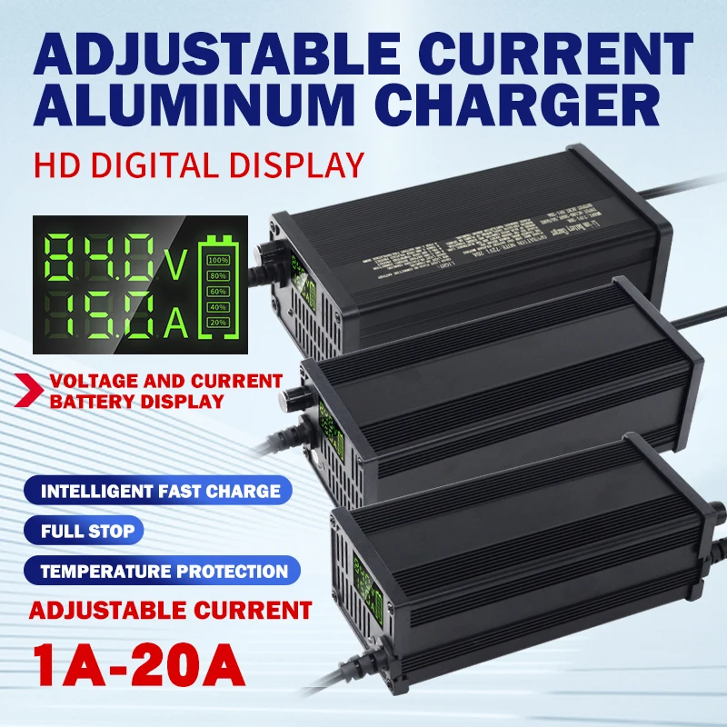 72V 調整可能なリチウム電池充電器 1-8A 1-9.5A - 72V 15A Fast Charger のレビューと価格